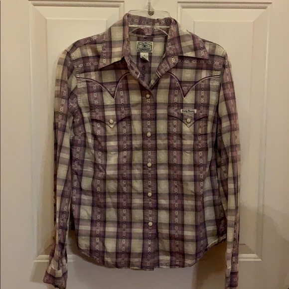 Lucky Brand Tops - Lucky Brand Purple Floral Western Shirt Small